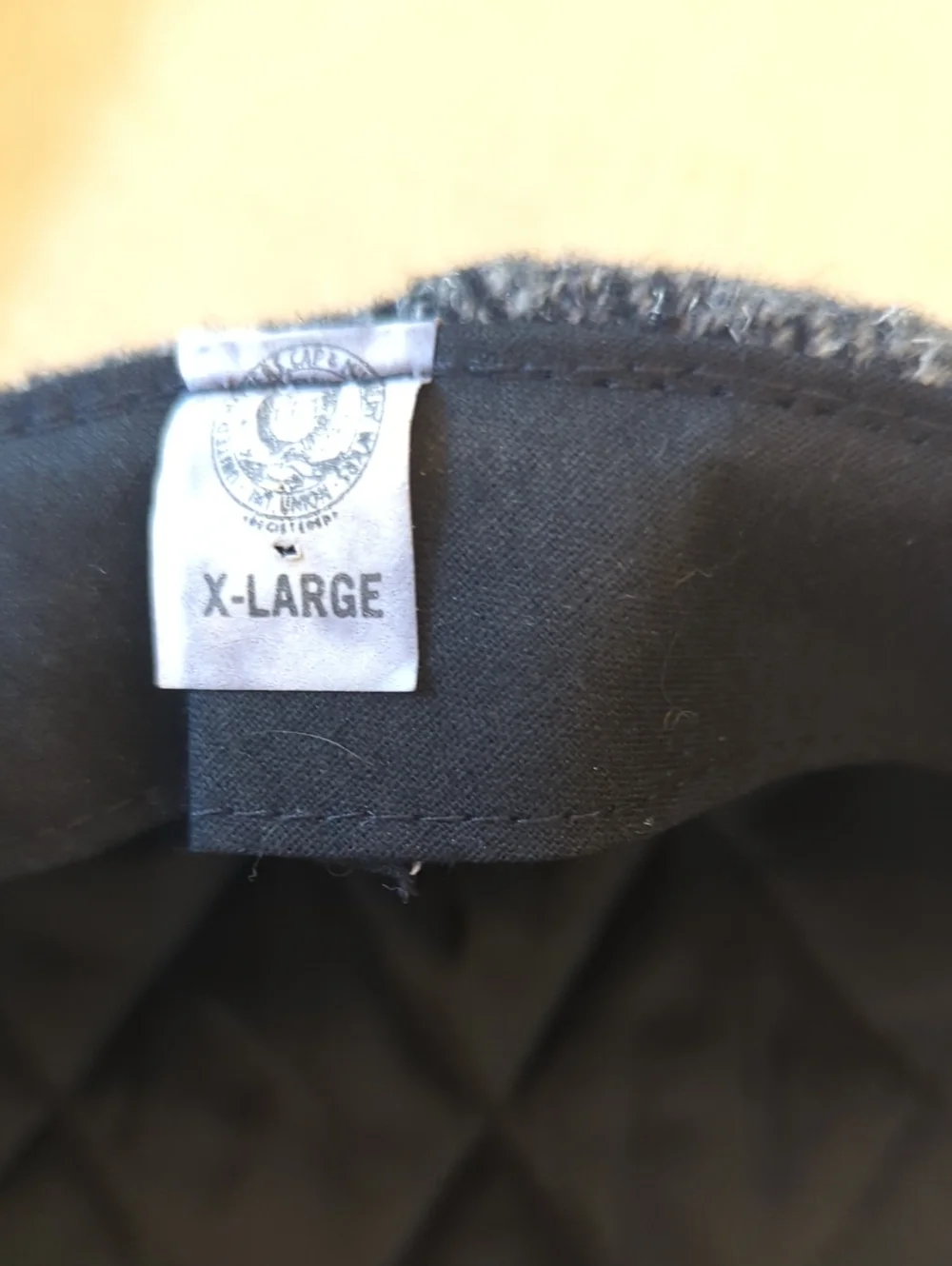 Vintage Sima Int. 100% Pure Wool Herringbone Skipper Cap Hat Black Grey  XL